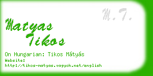 matyas tikos business card
